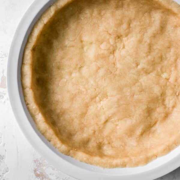 pie crust that has been patted in a pie dish
