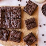 cake mix brownies cut into squares