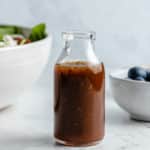 balsamic vinaigrette in a small glass jar