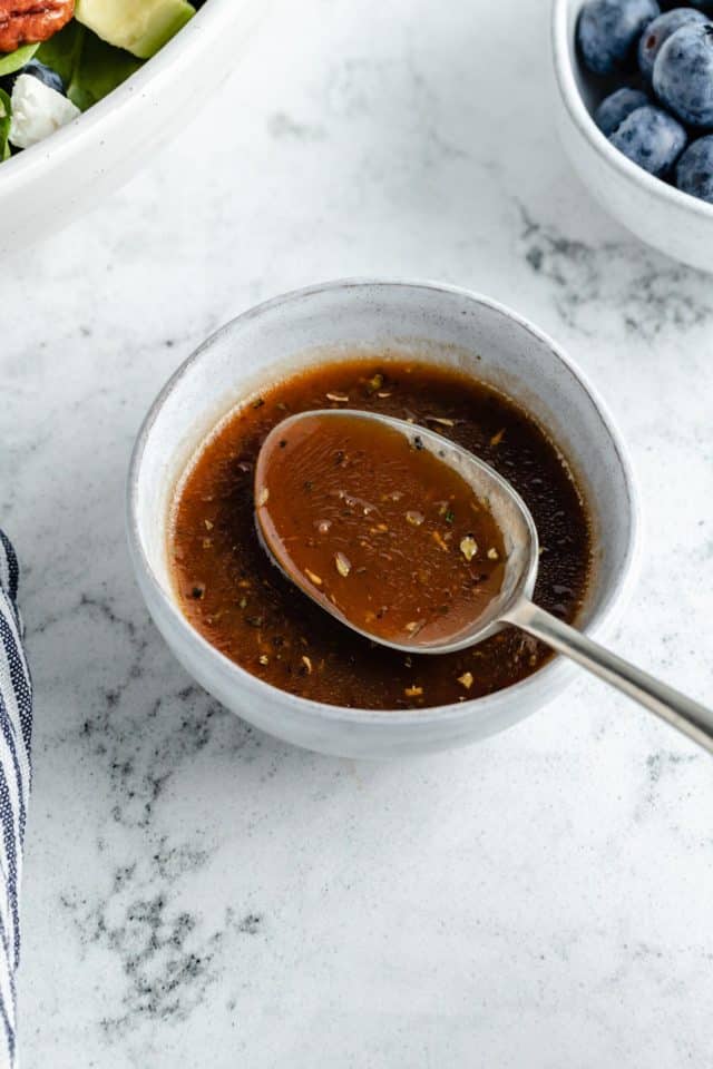 spoonful of balsamic dressing
