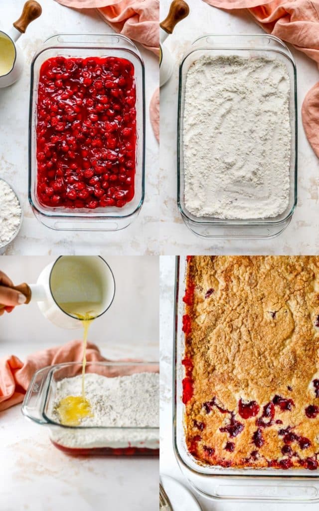 steps for making cherry dump cake