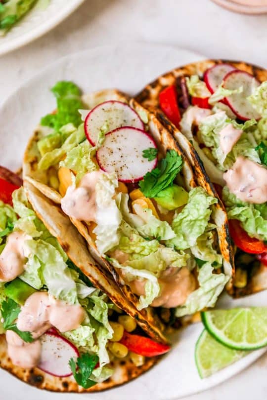 Vegetarian Tacos with Chipotle Sauce - Kim's Cravings