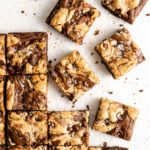 brookies sliced into bars and topped with sea salt