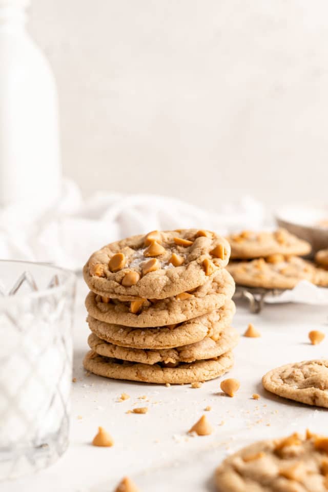 butterscotch cookies stacked 