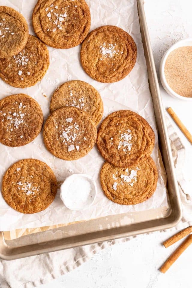 cinnamon cookies on a baking sheet