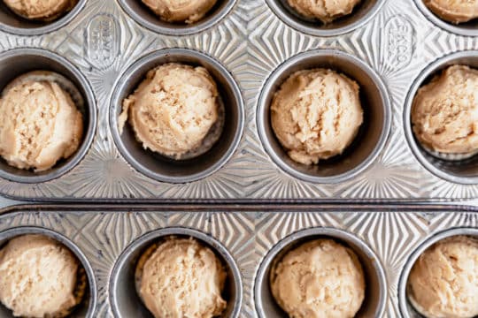 dough balls in muffin pan