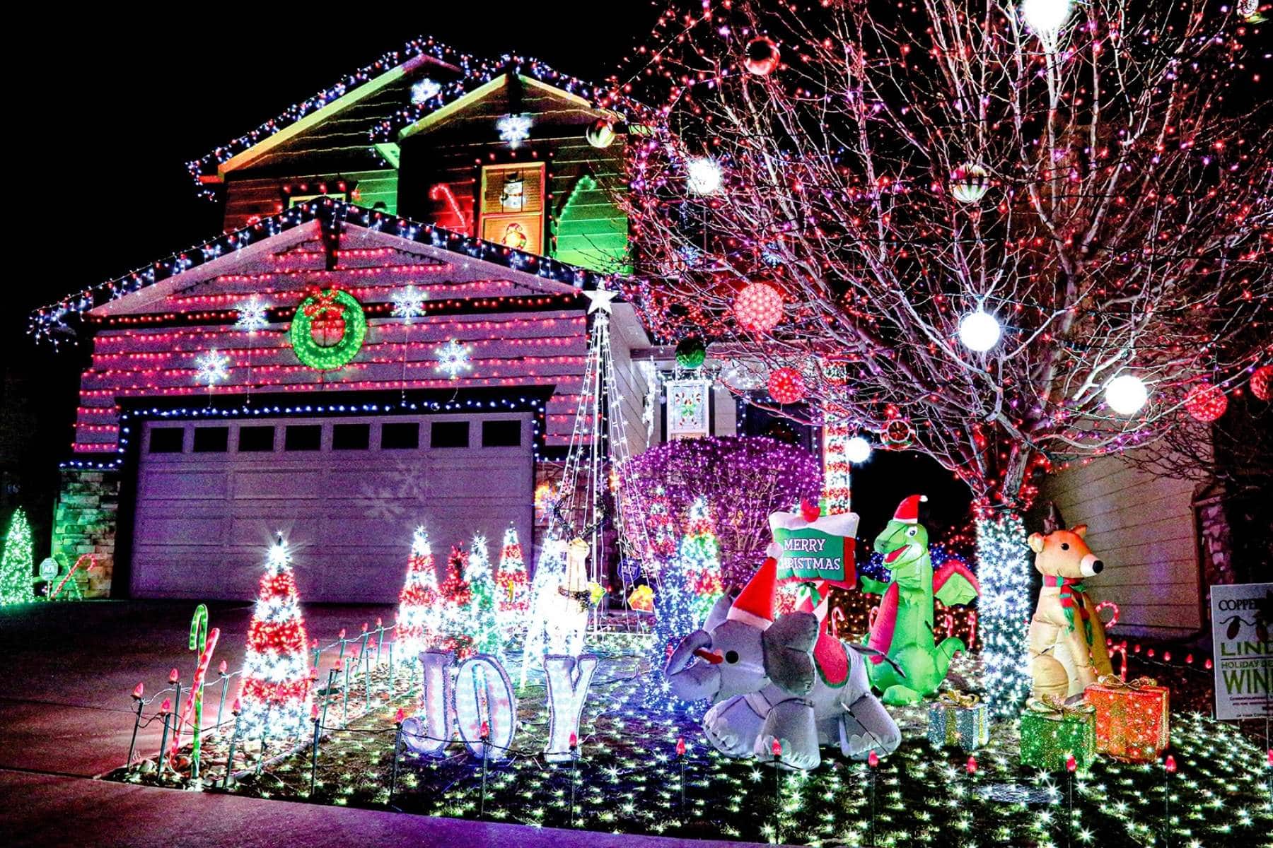 going on a Christmas lights scavenger house and seeing a house with lots of lights