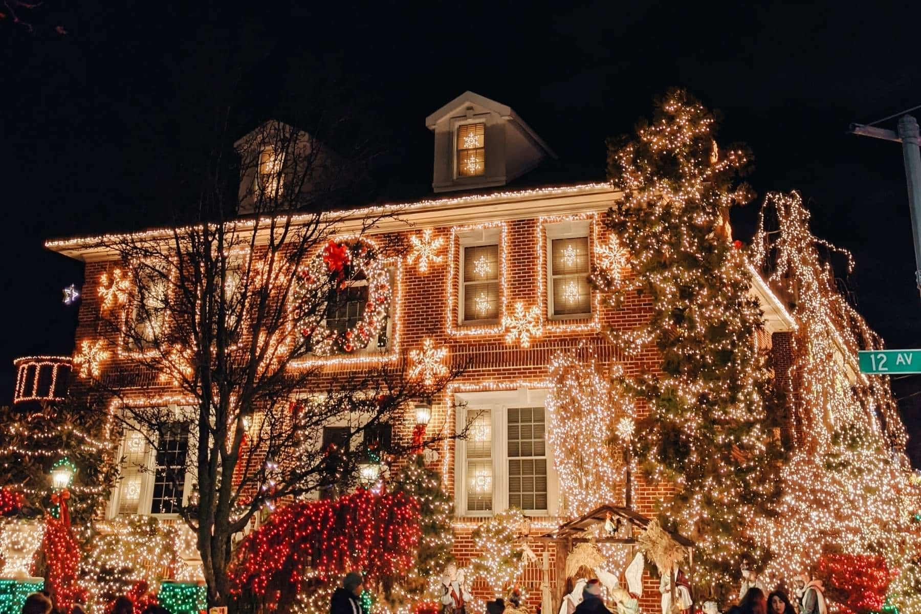 Christmas lights on a house