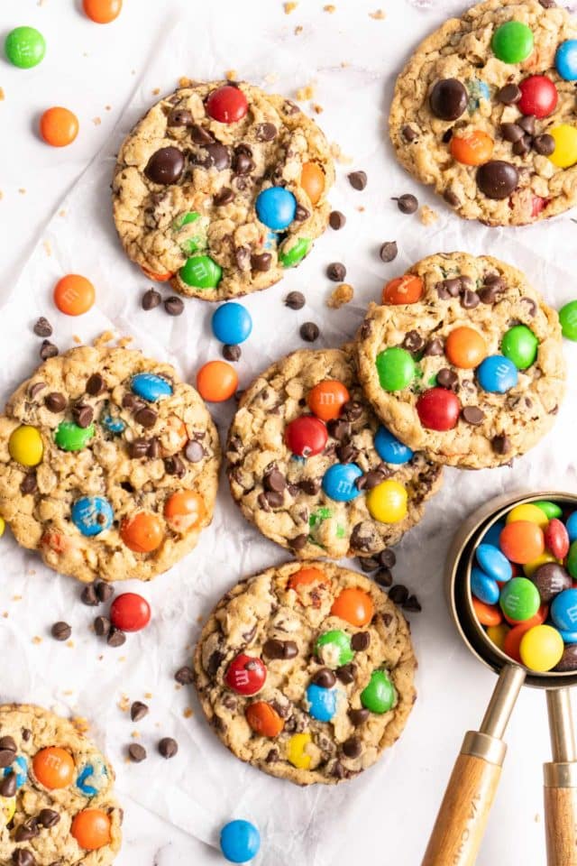 monster cookies with M&M's