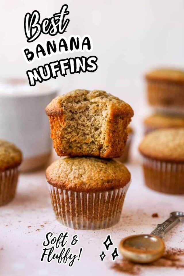 Pinterest image for banana muffins.