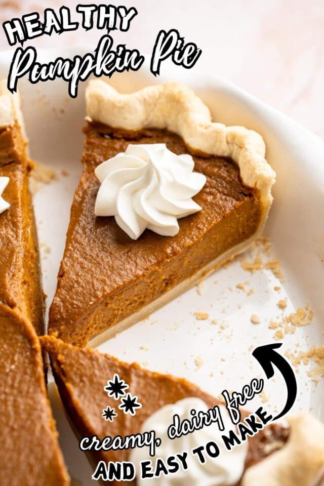 Pinterest image for healthy pumpkin pie.