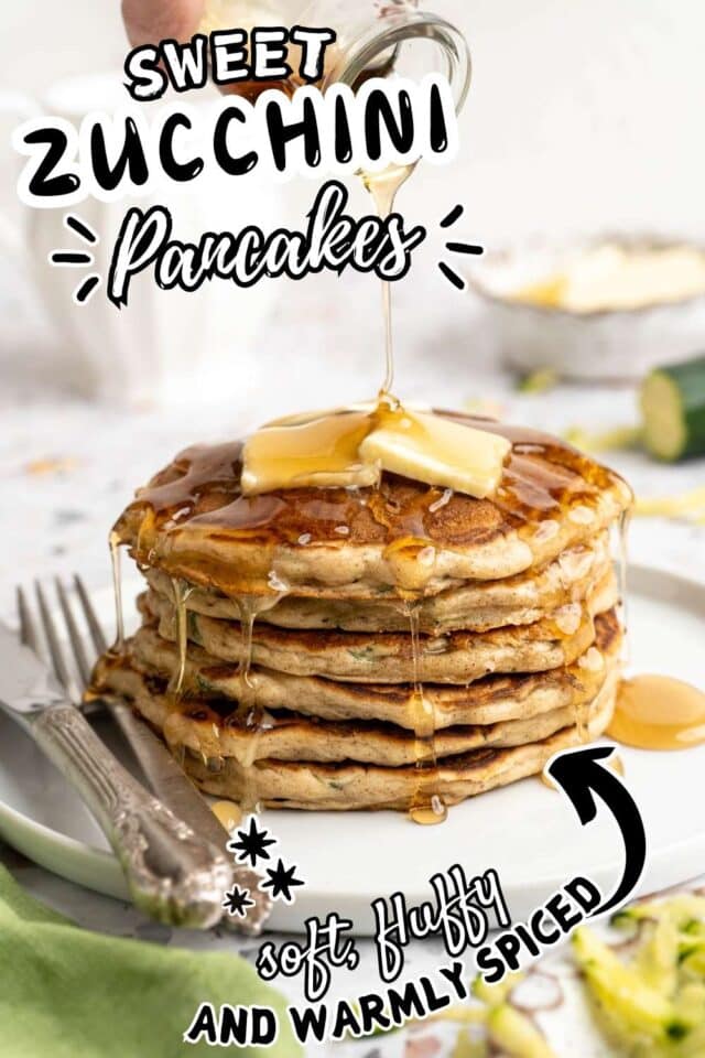 Pinterest image for zucchini pancakes.
