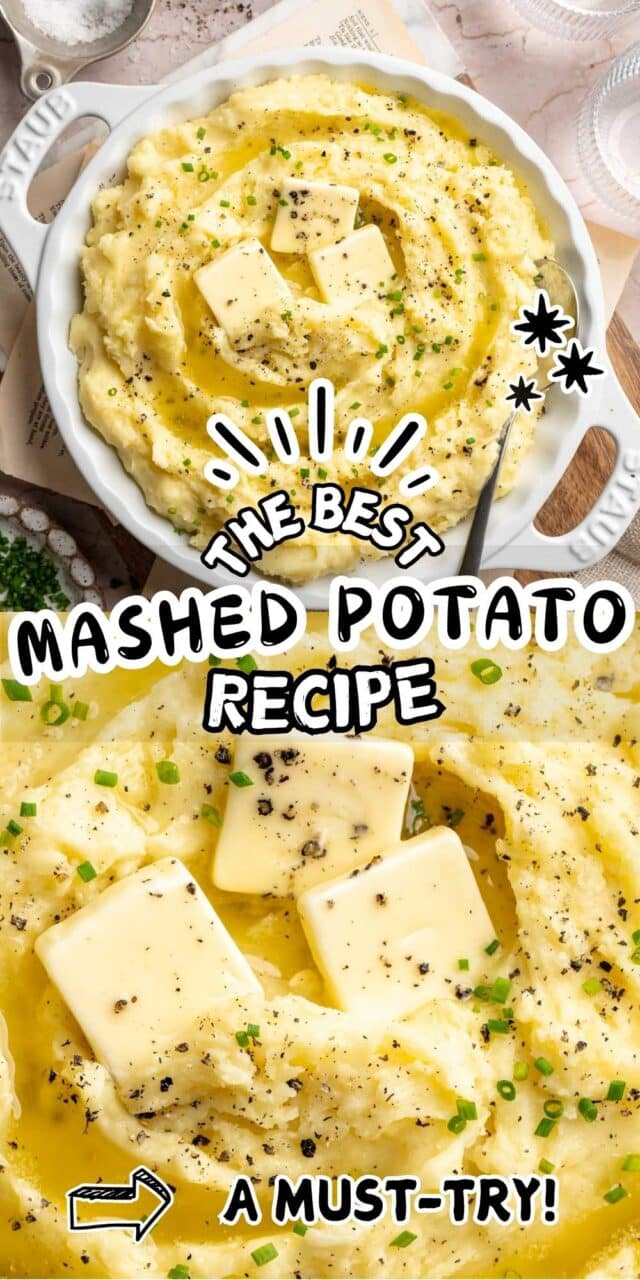 Pinterest image for mashed potato recipe.