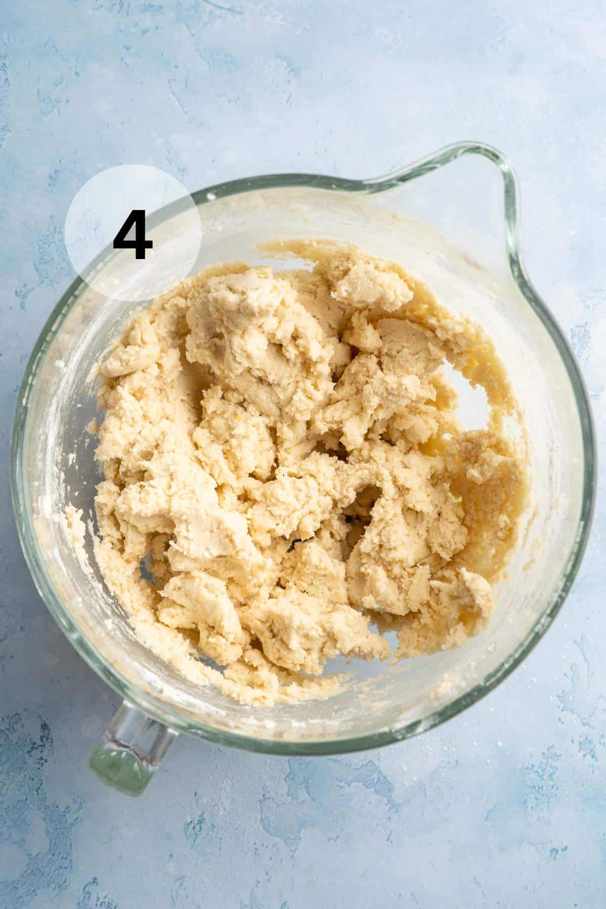 Lemon cookie dough in a large bowl.