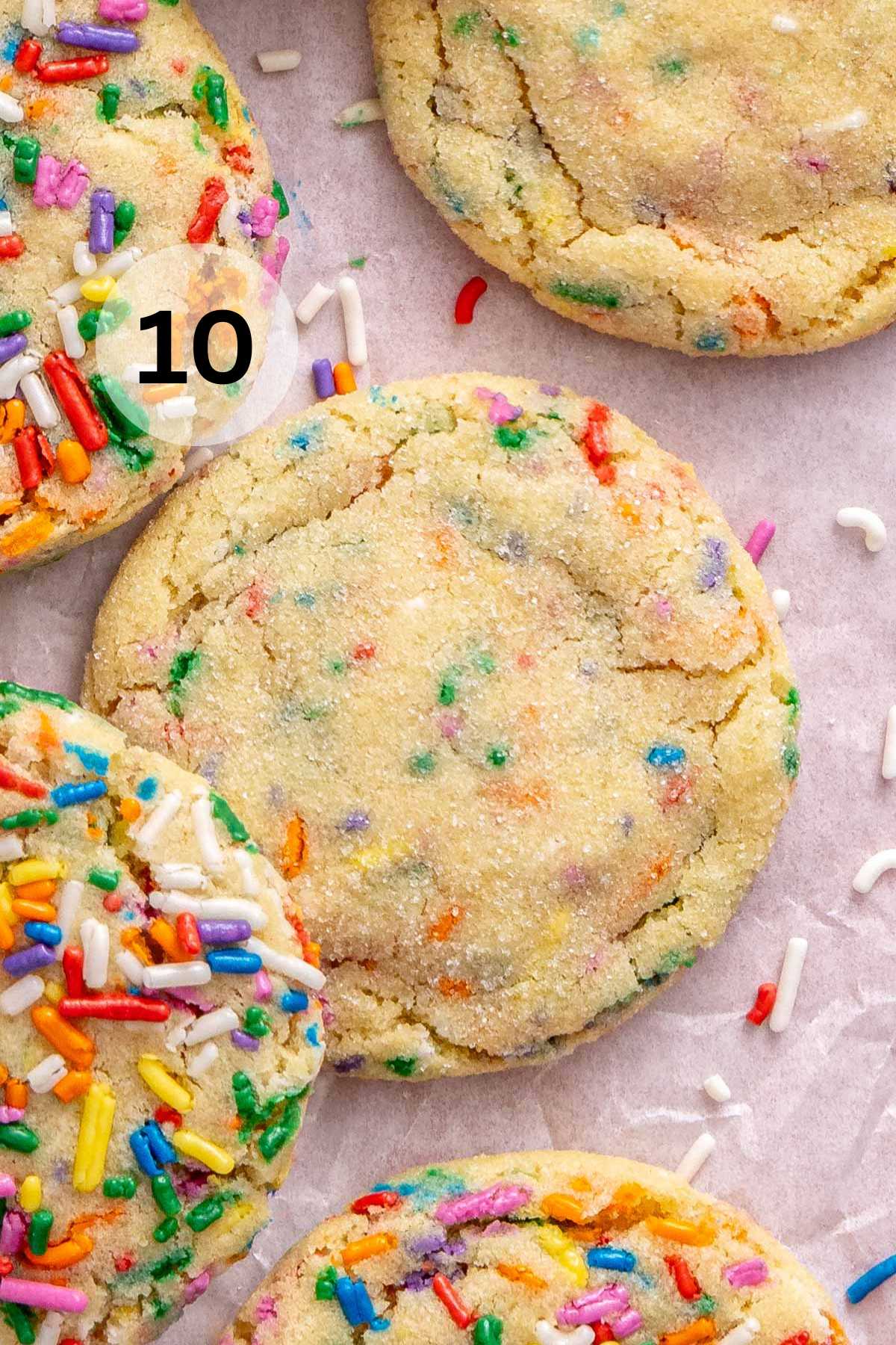 Cookies with colorful sprinkles.