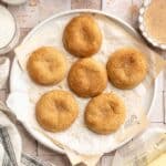 Small batch snickerdoodles on a plate.