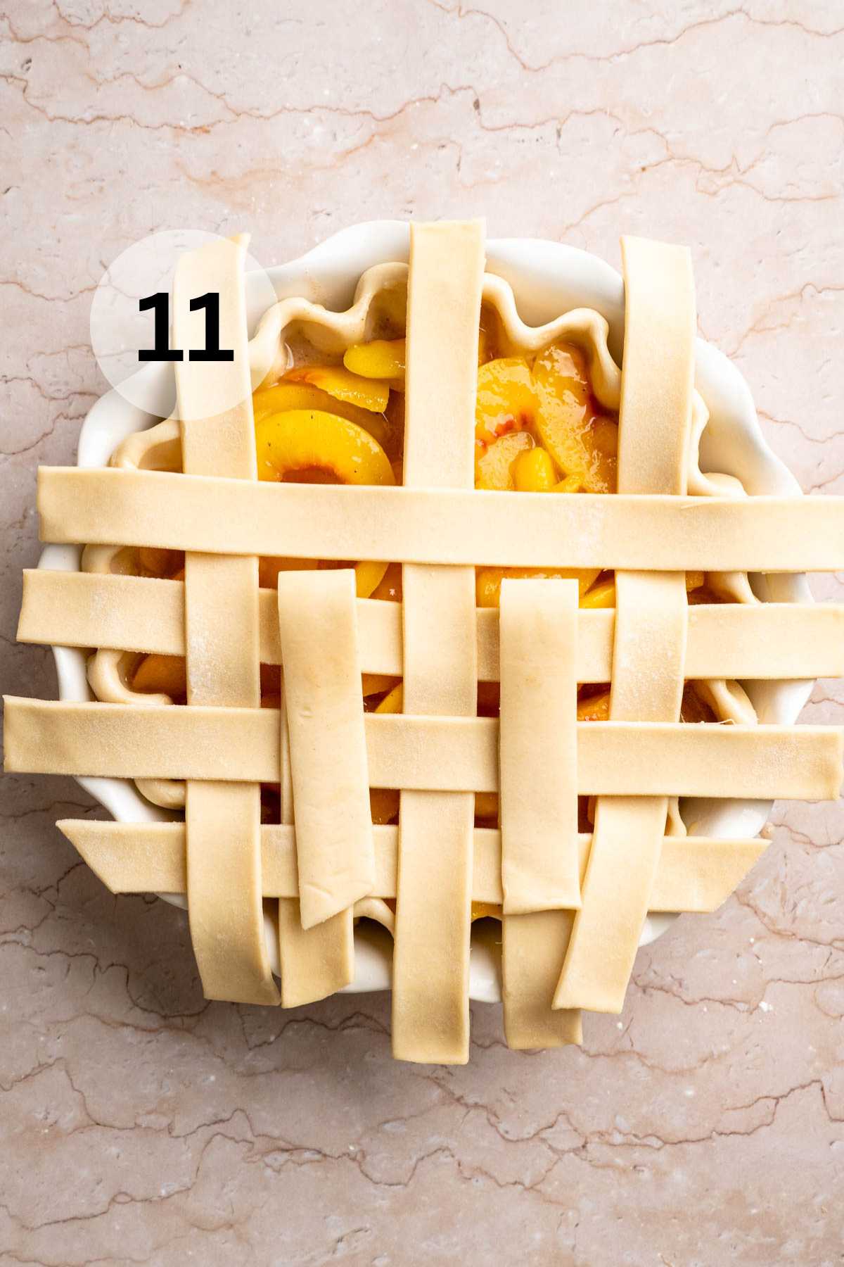 Process of making a lattice top crust.